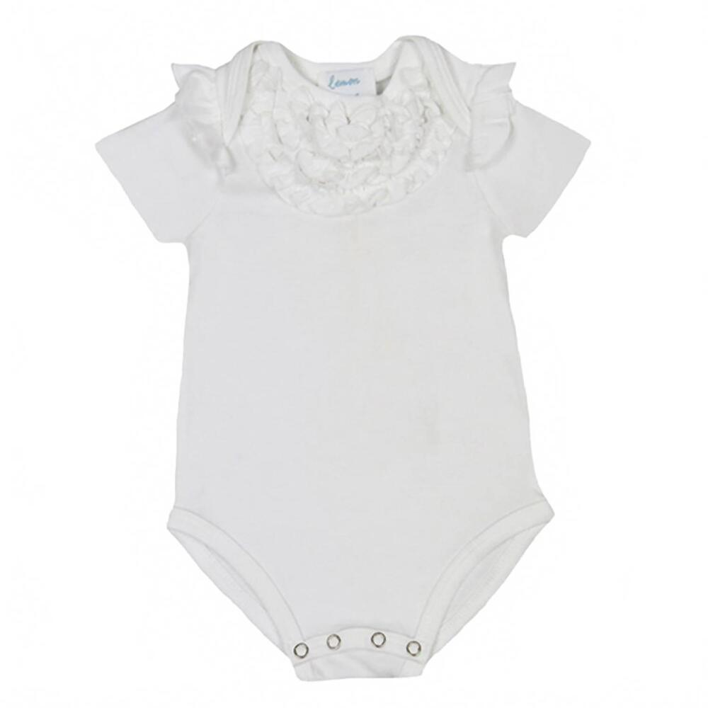 NEW LEMON LOVES LAYETTE baby girls alison onesie in white